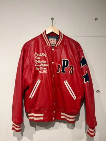 80S POSH BOY 빈티지 가죽 바시티 자켓