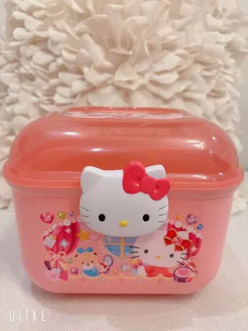 산리오 헬로키티 헤이세이 레트로 수납 박스 클리어 케이스 소품함