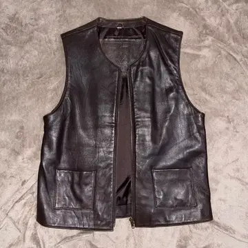 ALBERTO ZANRE 램 가죽 베스트 천연 가죽 다크 브라운