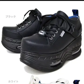 요스케 스니커즈 통굽 레이스업 블랙 파랑