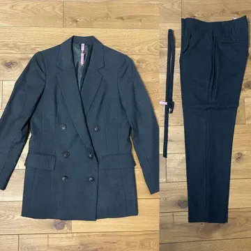 더 슈트 컴퍼니 더블 자켓 수트 셋업 그레이 36