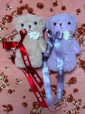 핑크하우스 데이지 론도 곰 코사지 2마리 세트