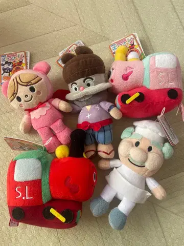 호빵맨 쁘띠 봉제 인형 5개 세트