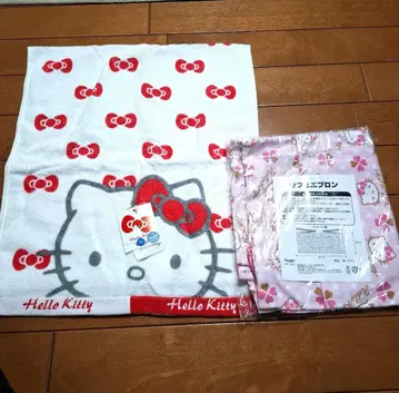 헬로키티 타월과 에이프런 세트