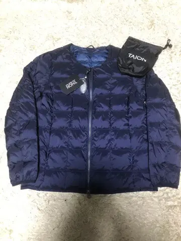 새상품 TAION 다운 자켓 패커블 다운 이너 네이비