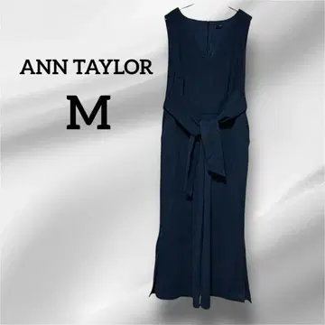 새상품급 ANN TAYLOR 네이비 점프수트 [ 8/M ] 허리 리본