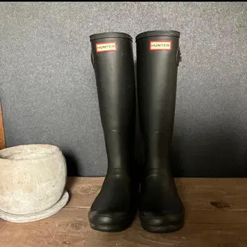 헌터 레인부츠 장화 가드닝 롱 블랙 24