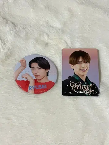 후카다 류세이 캔뱃지와 카드 세트