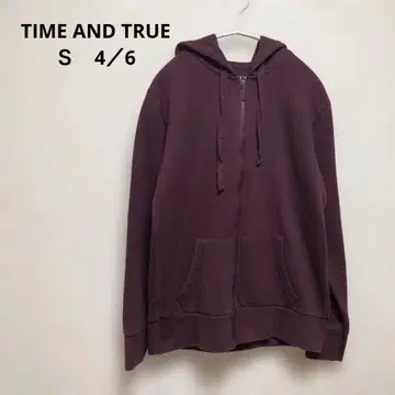 [ TIME AND TRUE ] 버건디 풀 지퍼 후드티 S 4/6