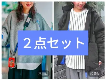 니코앤드 misayo 코디 2점 세트 밀리아우터 배색 돌 풀오버