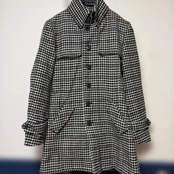 모르간옴 울 싱글 트렌치코트 M 사이즈 하운드투스 체크 윈드펜