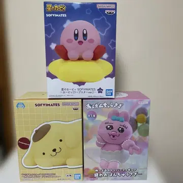 귀여운 계열 피규어 3체 세트 별의 커비, 빤쮸토끼, 폼폼푸딩