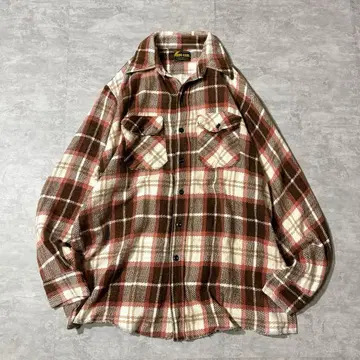 70s USA DEE CEE 두꺼운 코튼 체크 프린트 플란넬 셔츠