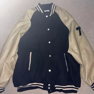 Blondey 바시티 자켓 블랙/베이지