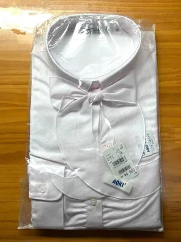 AOKI 리본 포함 화이트 셔츠 핑크