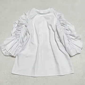 뤼리앙 볼륨 소매 프릴 블라우스 튜닉 오피스 캐주얼 M