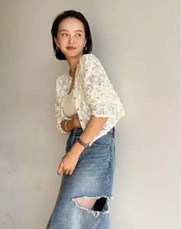 [ 새상품급 ] searoomlynn 사이드컷 DENIM 스커트(화이트)