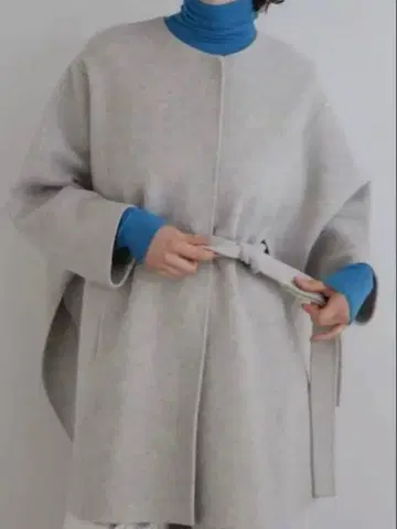 루피 le phil 울 리버 코트 판초 케이프