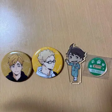 하이큐 토부 동물공원 콜라보 캔뱃지 아크릴 스탠드 세트