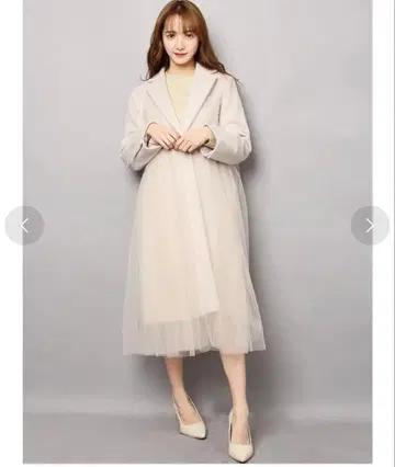 SNIDEL 베이지 튤 코트