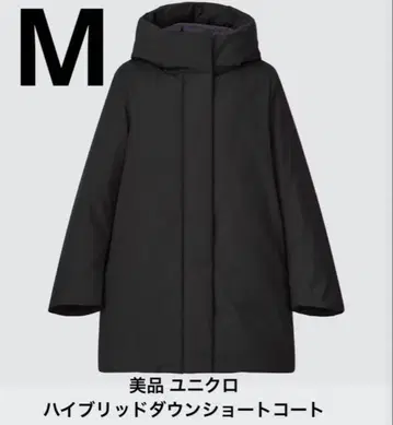 컨디션 최상 UNIQLO 하이브리드 다운 숏코트 블랙 M
