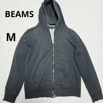 BEAMS 그레이 반짝이 풀 집업 후드티 M 사이즈 겉옷