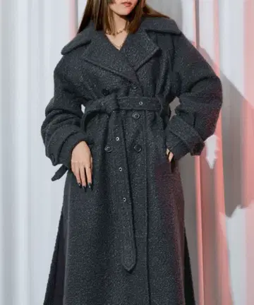 Ezick 다크 그레이 롱 코트