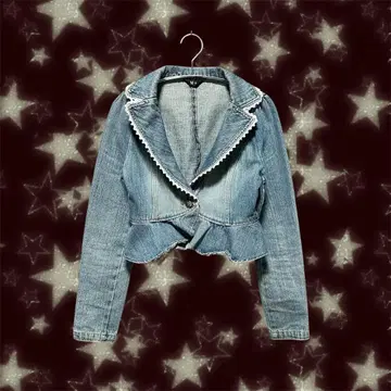 데님 테일러드 자켓 페어리 그런지 모리걸 y2k 헤이세이 갸루