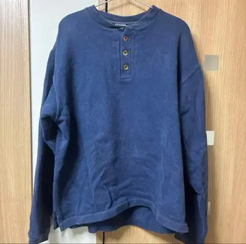 CAMBER 네이비 버튼 헨리넥 트레이닝복