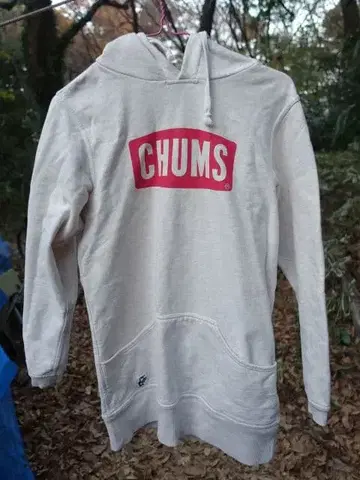 CHUMS 후드 부착 후드티 라이트 그레이