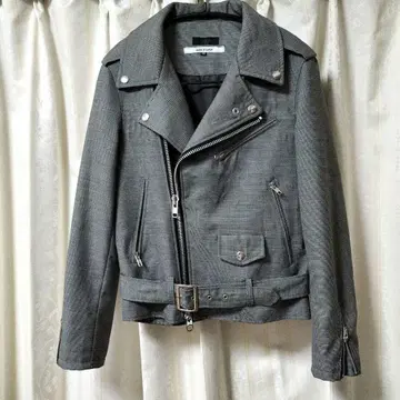 더블 라이더 자켓 울 혼방 수트 소재 world exe M