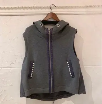 레스피기 Pearl 포켓 후드 베스트