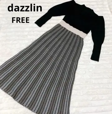 컨디션 최상 dazzlin 헤링본 A라인 원피스 F 사이즈 블랙