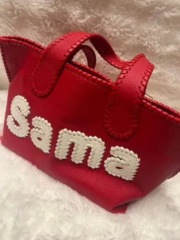 SamanthaThavasa 빨간색 핸드백 자수 문자 포함