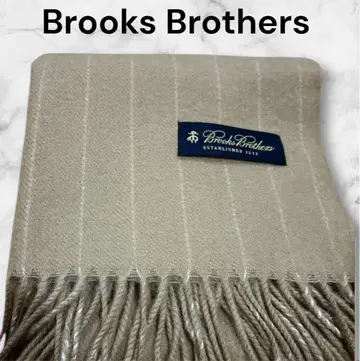 극미품 Brooks Brothers 머플러 핀스트라이프 카멜