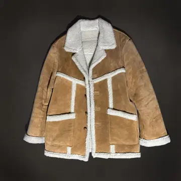 스웨이드 무스탕 코트 소가죽