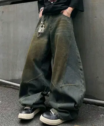 그라데이션 와이드 데님 팬츠