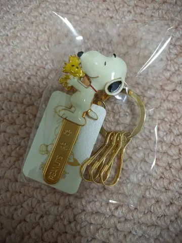 PEANUTS 백 키 클립 스누피와 우드스탁