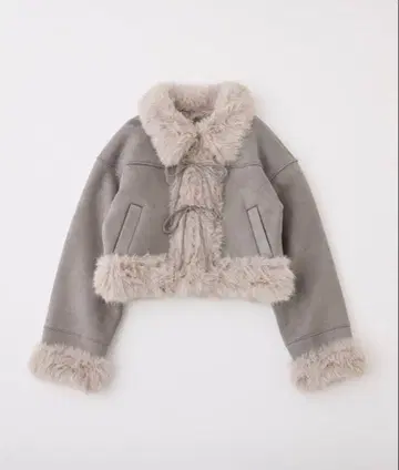 페이크 무스탕 리본 아우터 NICE CLAUP