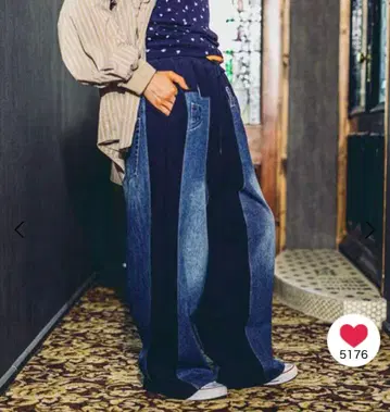 니코앤드 MODE NORM CORE 데님 패치워크 팬츠 네이비 L