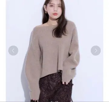 mystrada 아쿠아 오프숄더 니트 카멜