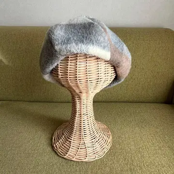 이어붙인 베레모 이어붙인 베레모 체크 무늬 펠트 베레모 슬라임형