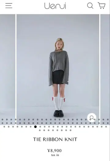 TIE RIBBON KNIT 그레이 크롭 니트