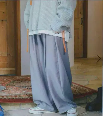 니코앤드 티라상 허리 턱 팬츠 블루 그레이 M