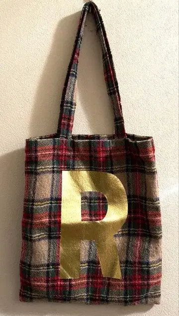 올드맨즈테일러 울 타탄 체크 토트백
