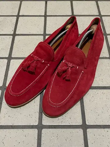 마드라스모데로 스웨이드 태슬 로퍼 26cm 레드 빨간색