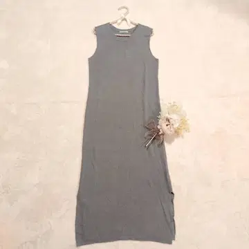 [EMODA] 슬리브리스 원피스 (F) / 면 사용 롱 기장 심플