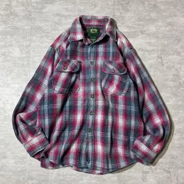 90s Stillwater 옴브레 체크 육중 헤비 플란넬 셔츠