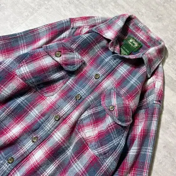 90s Stillwater 옴브레 체크 육중 헤비 플란넬 셔츠