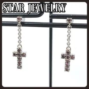 STARJEWELRY 스타 주얼리 귀걸이 십자가 컬러 큐빅